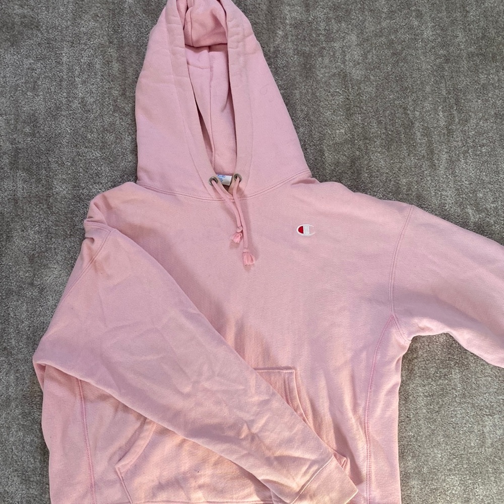 Pink Reverse Weave Champion Hoodie